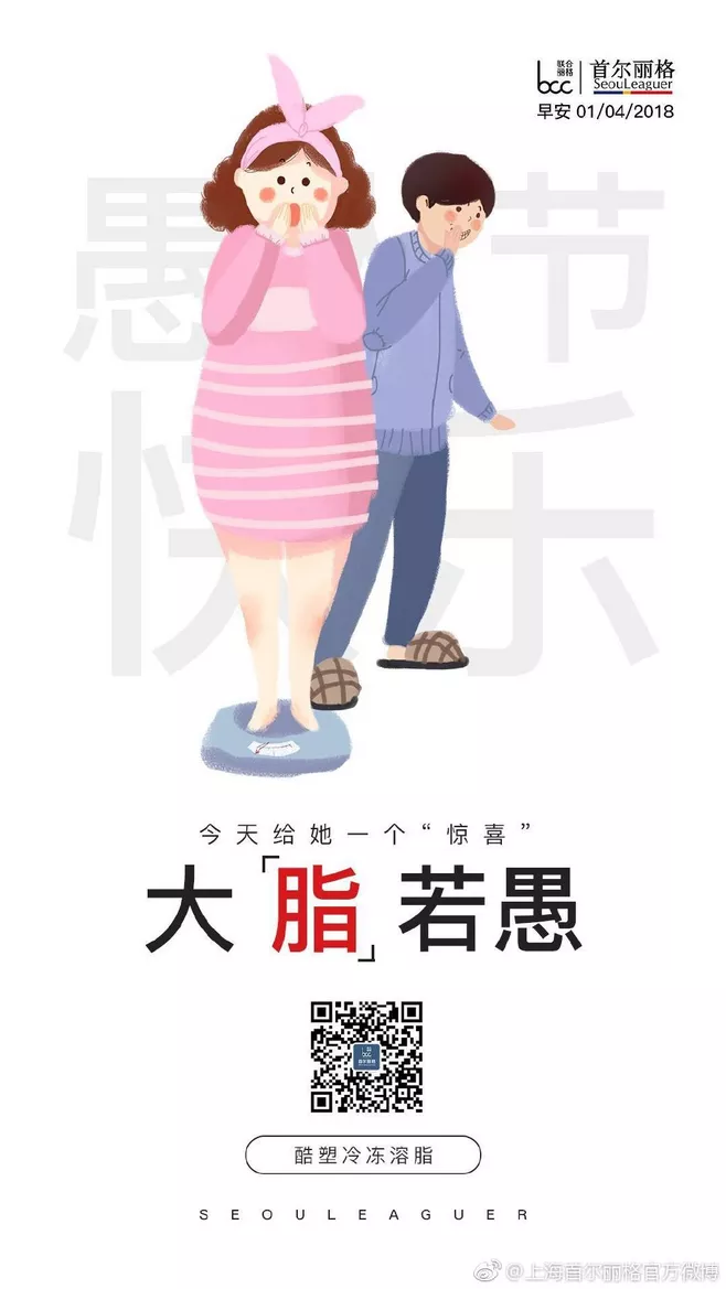 愚人节医美文案：今天给她一个惊喜，大脂若愚